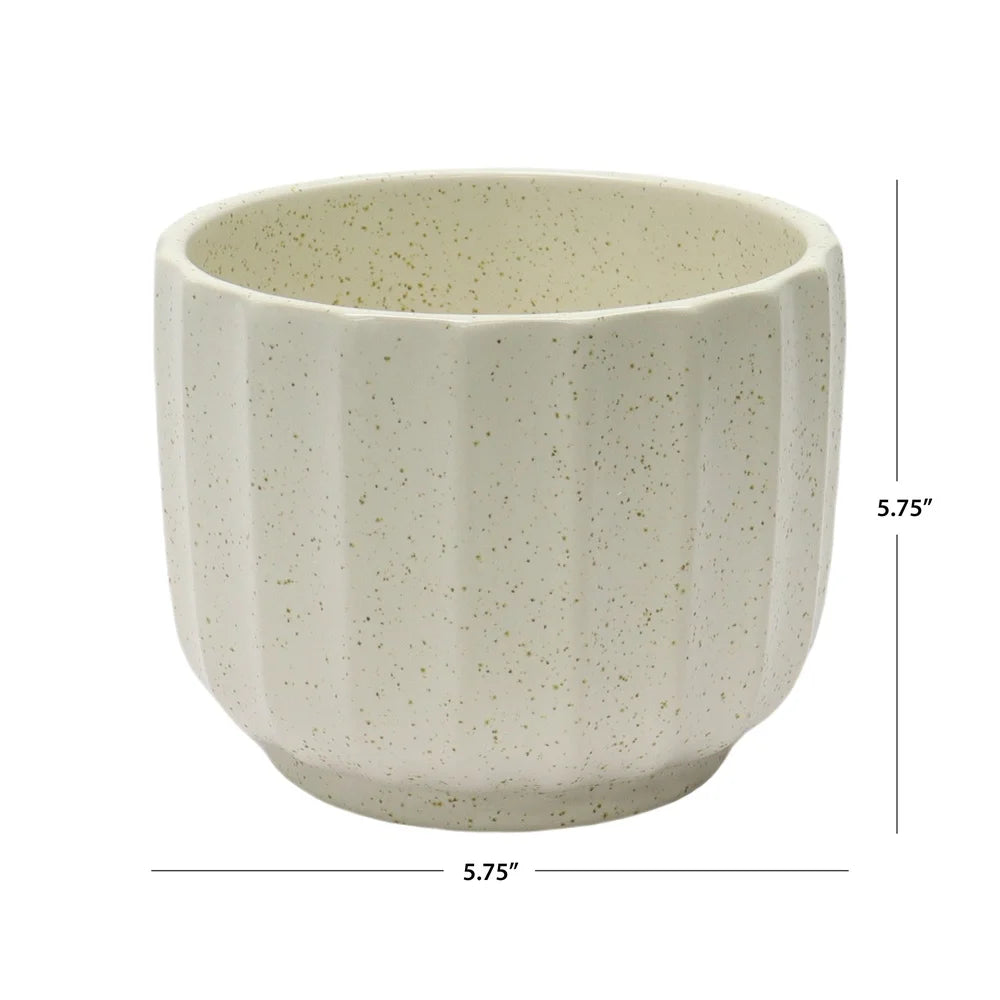 Finishing Ceramic Ribbed Vase For Indoor Plants Home Decor
