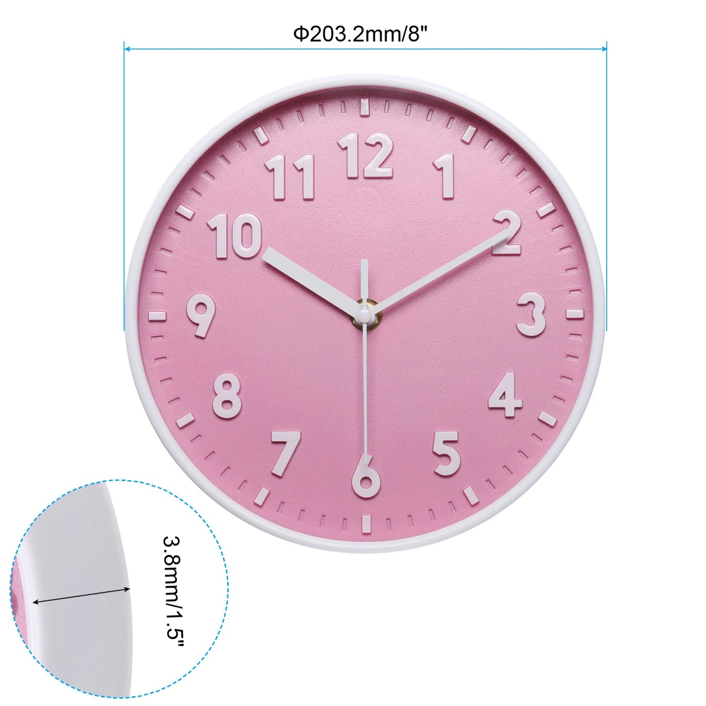 UXCELL 3D Number Quartz Silent Battery Operated Wall Clock