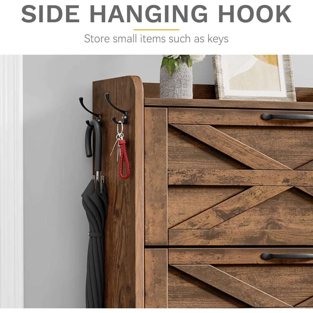 Hign Concerned Shoe Storage Cabinet With 3 Flip Drawers