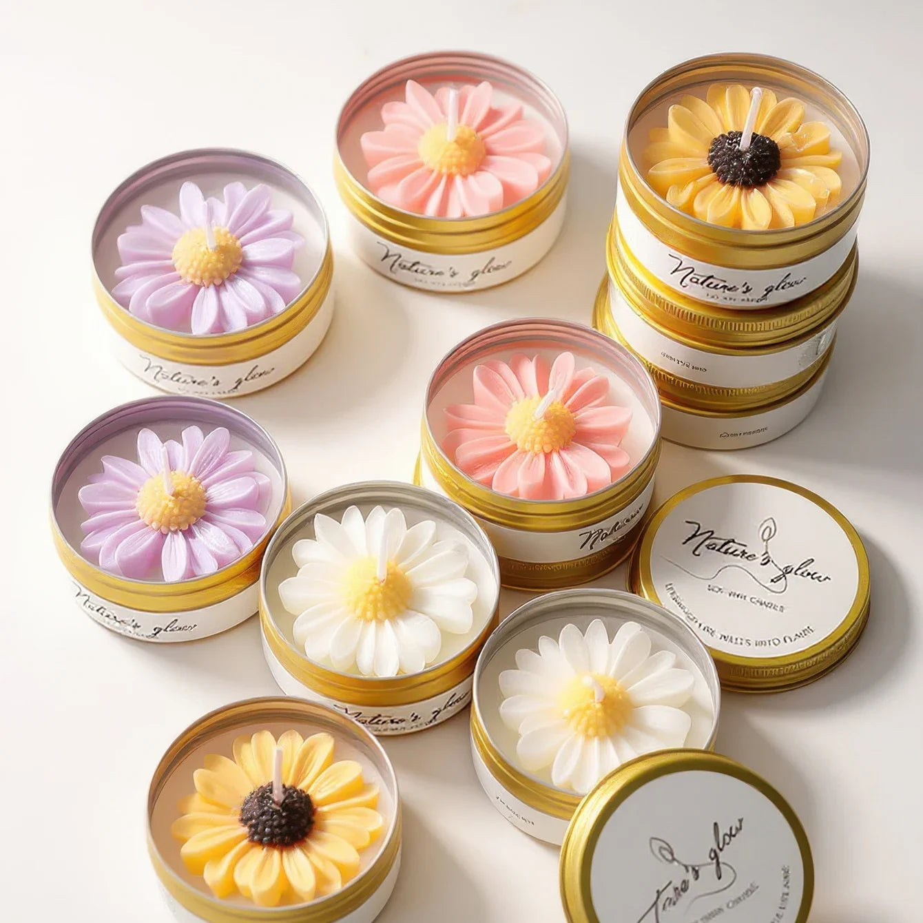 Chamomile Scented Soy Wax Candle Tin for Bedroom Decor Romantic Gift for Women