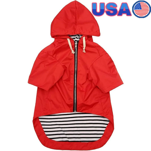Hign-concerned Dog Raincoat Waterproof Jacket With Harness