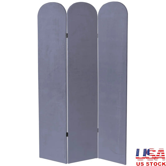 Dutrieux Classic Arch Velvet Room Divider 3 Panel Screen