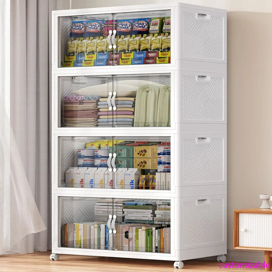 XMSJ Stackable Storage Bins With Lid for Closet Organizers