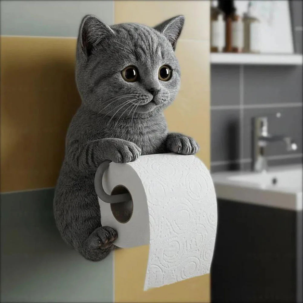 APWIKOGER Cat Shape Resin Wall Mounted Toilet Paper Holder