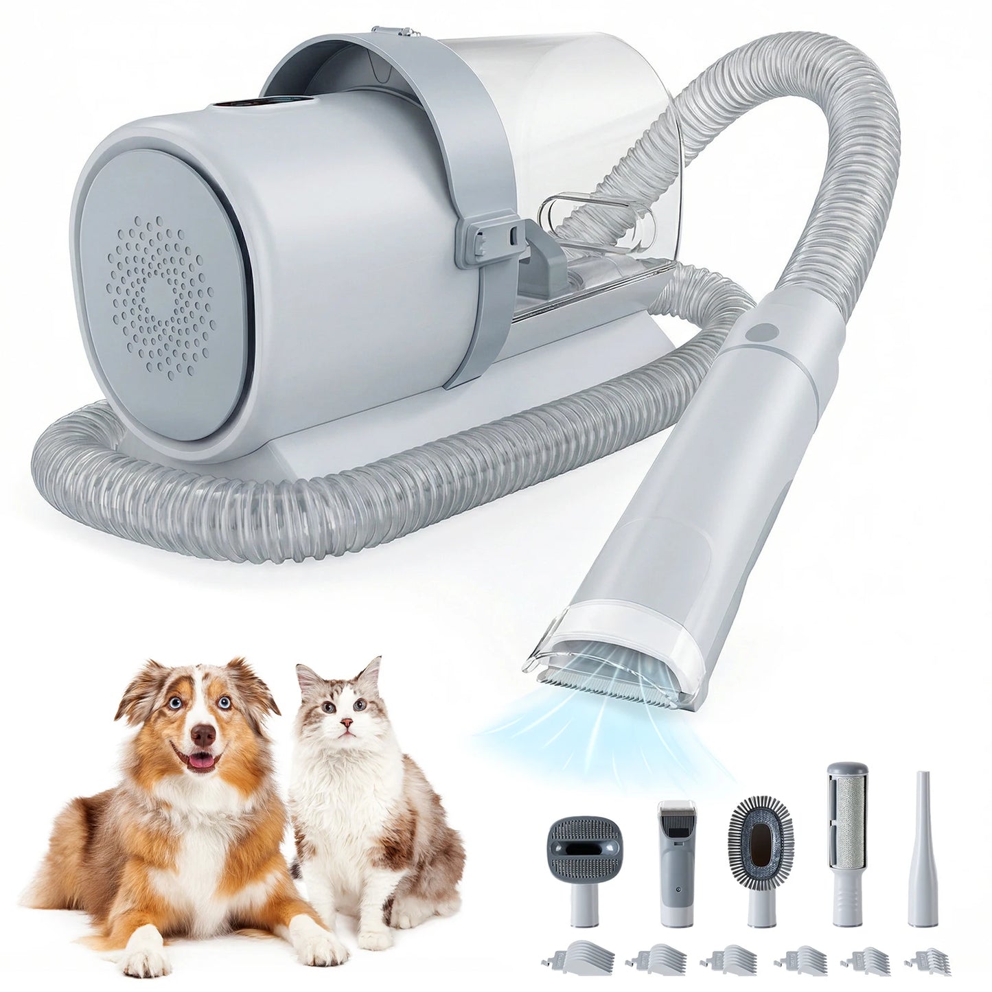 Pet Grooming Vacuum Kit With Cordless Low Noise Clippers For Cats