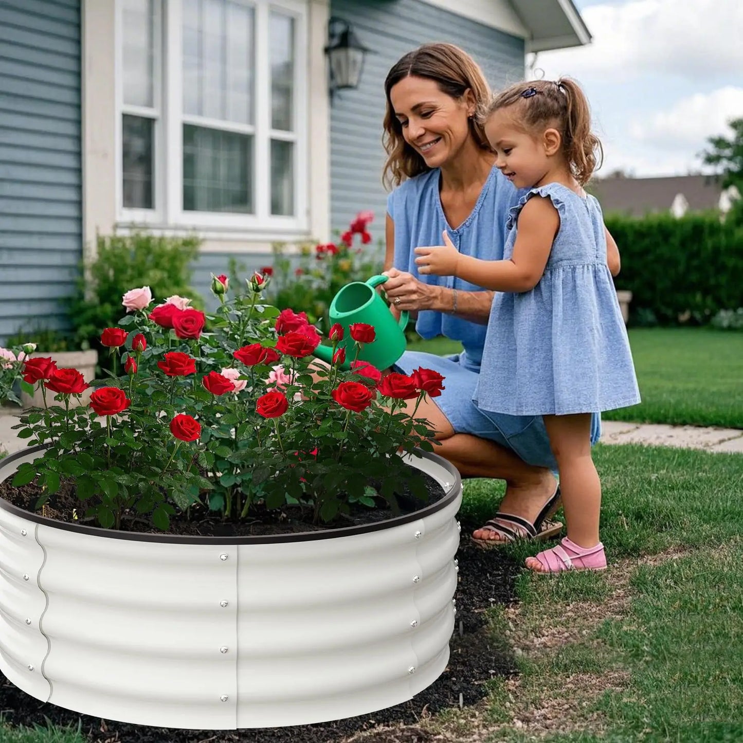 HiMISS Heavy Duty Galvanized Steel Raised Garden Bed 2 Pack