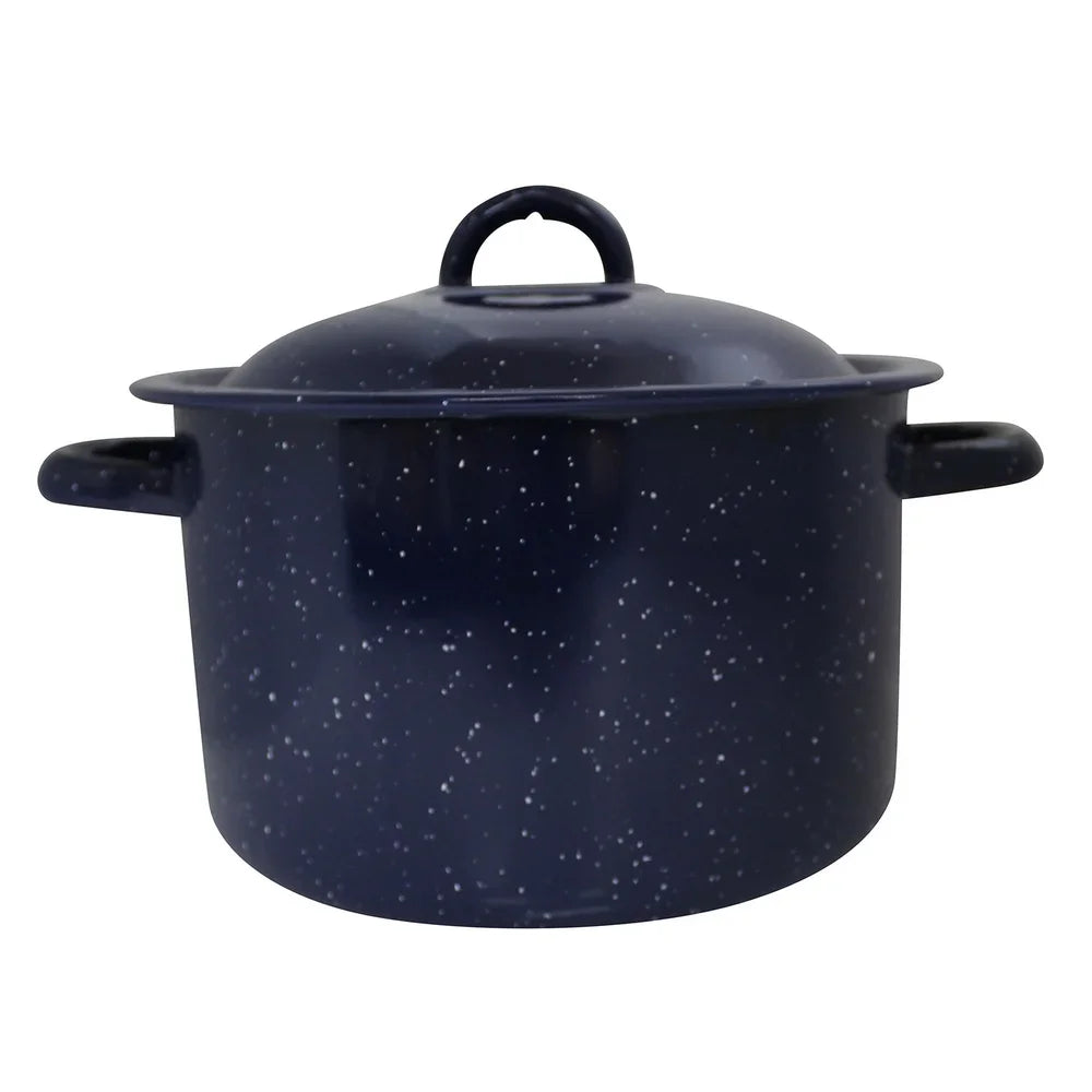 Steel Enamel Stock Pot With Double Handles Oven Safe Cooking