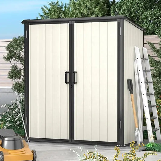 Resin Outdoor Storage Shed With Floor And Lockable Door