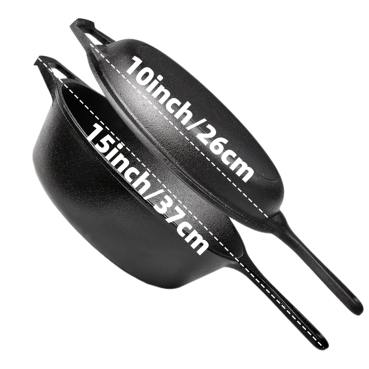 AEDG 3-Piece Cast Iron Skillet Set Preseasoned Heavy-Duty Pans