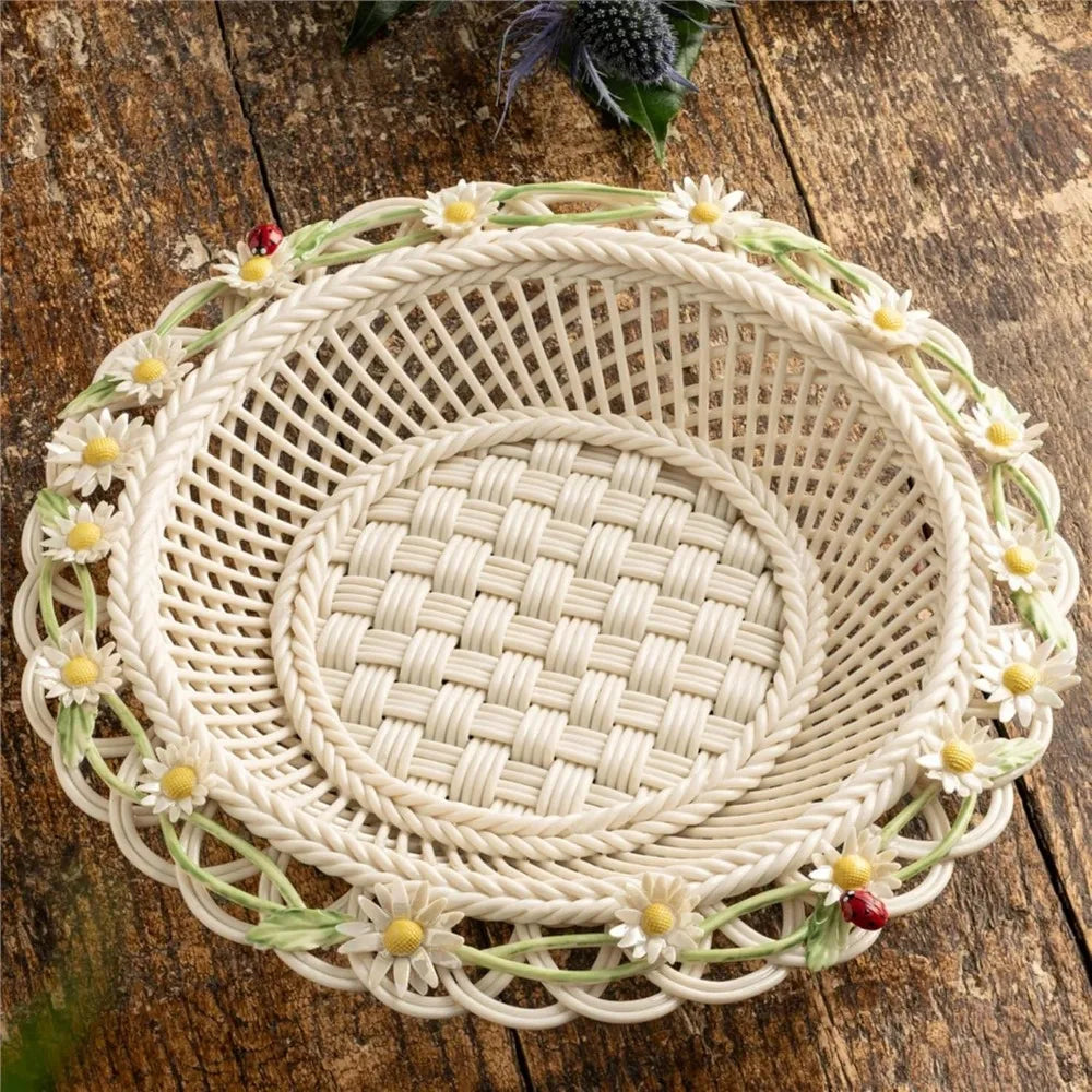 XMSJHign-concerned Daisy Chain Annual Basket Wicker