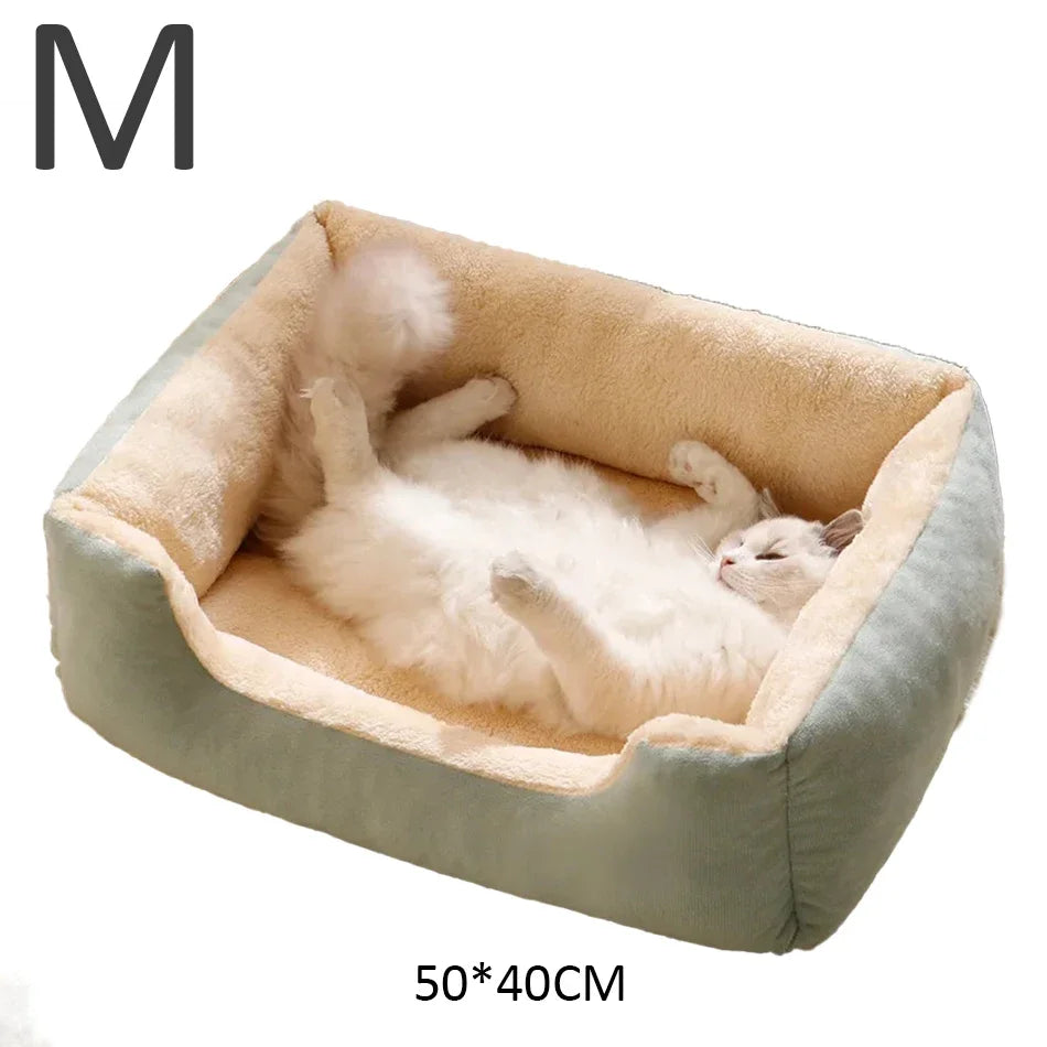 Cozy Plush Cat Bed For Cats And Kittens With House