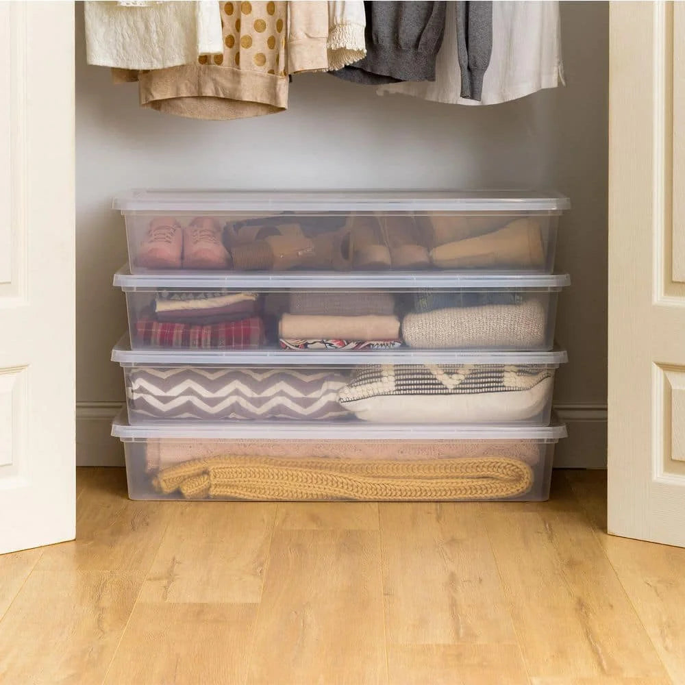 Durable Clear Plastic Underbed Storage Box For Storing Items