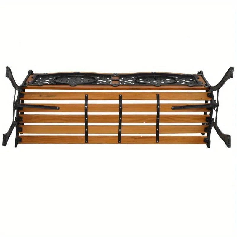 Cast Iron Garden Bench With Hardwood Slats And PVC Trim
