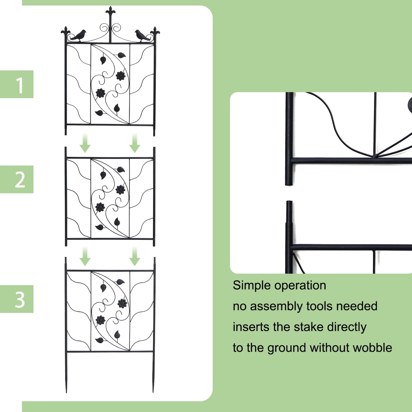 Hign Concerned Metal Garden Trellis 2 Pack Grid Panels