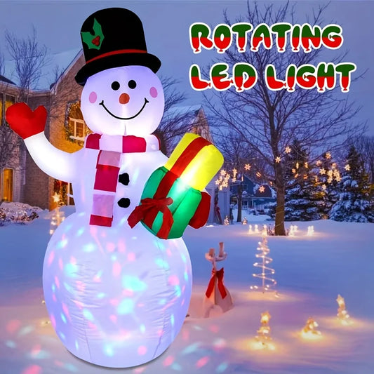 High-concerned Snowman Inflatable With Built-In LED Lights Outdoor Decor