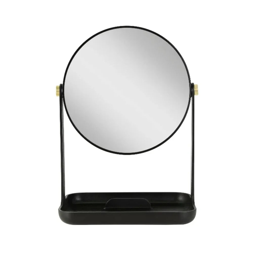 Dual Sided Vanity Mirror With 5X 1X Magnification Phone Holder