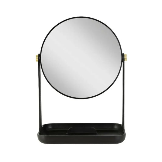 Dual Sided Vanity Mirror With 5X 1X Magnification Phone Holder