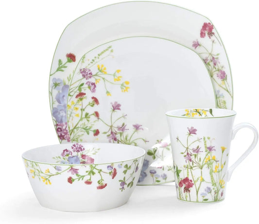 LIEI Wildflower Garden 16-Piece Dinnerware Set Service for 4