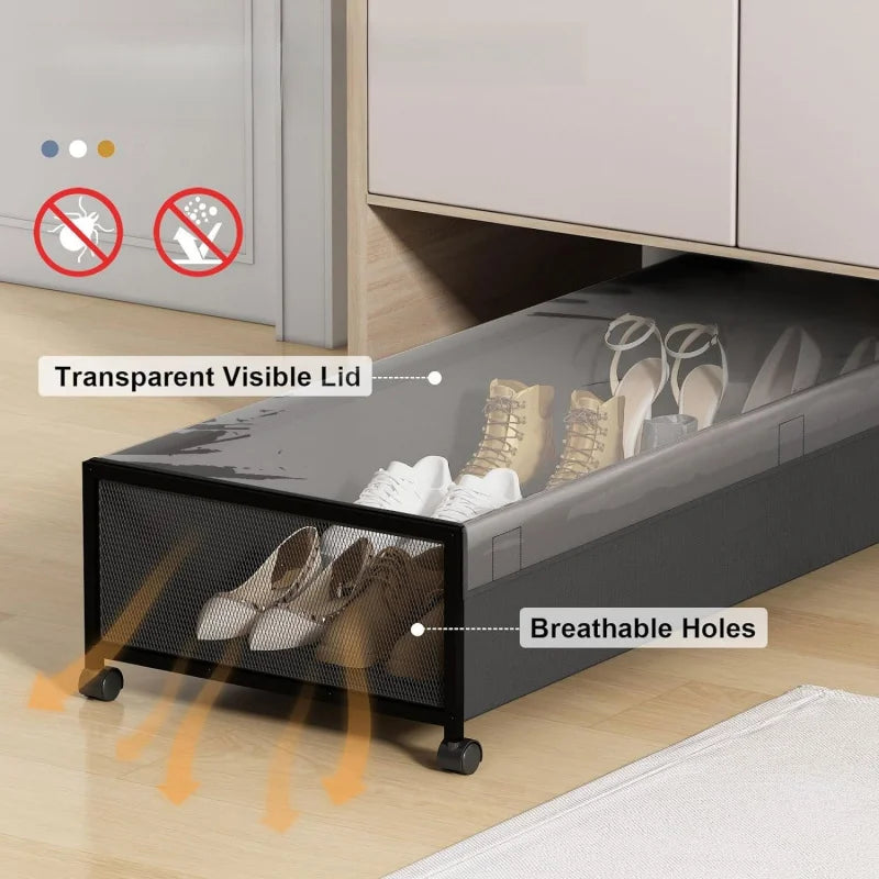 NONECN Under Bed Storage Drawers With Wheels For Dorm Essentials