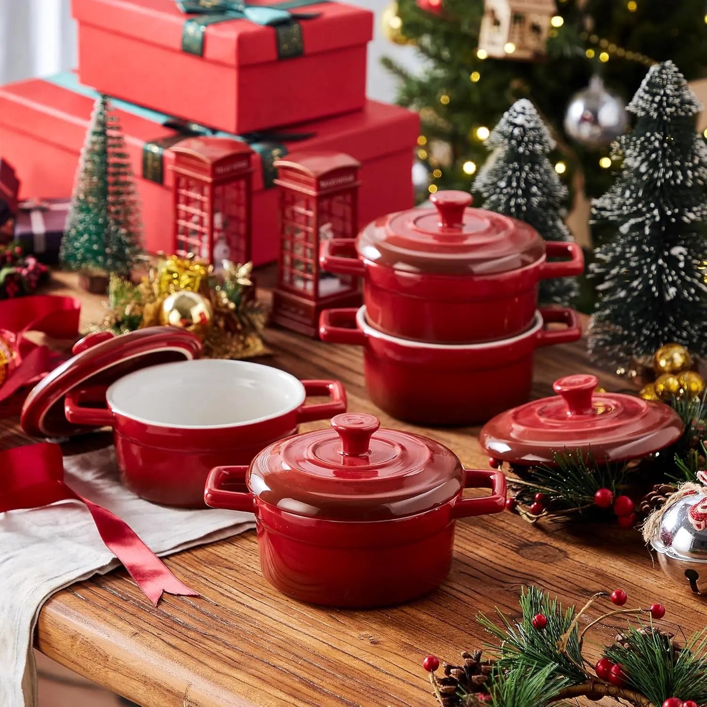 Ceramic Casserole Set Of 4 Oven Microwave Dishwasher Safe