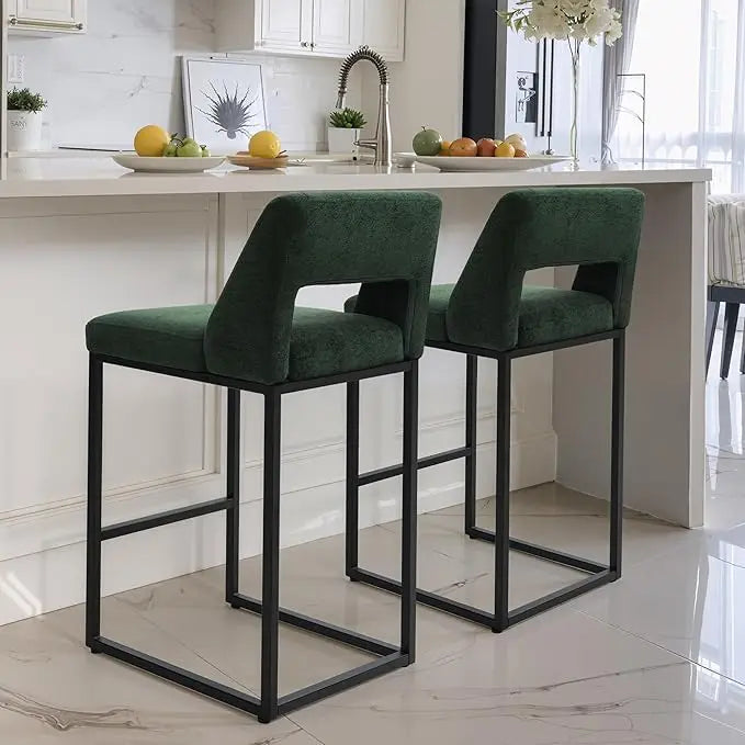 ZHUOTING Modern Bar Stools With Backs Upholstered Faux Leather