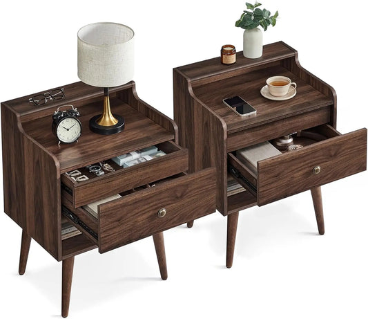 ZUIJI Bedside Tables With Hidden Drawers Nightstand Set