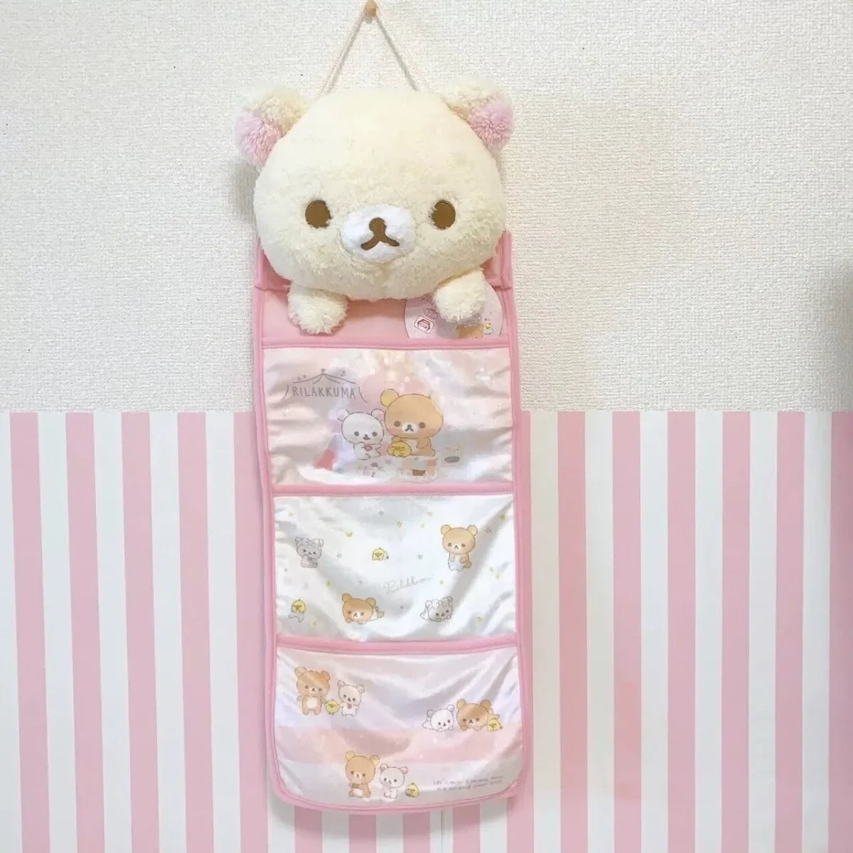 NONECN Kawaii Rilakkumas Wall Hanging Storage Bag Door Organizer