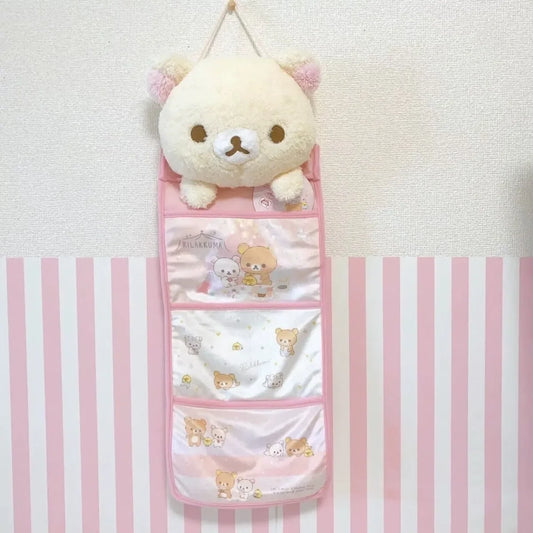 NONECN Kawaii Rilakkumas Wall Hanging Storage Bag Door Organizer