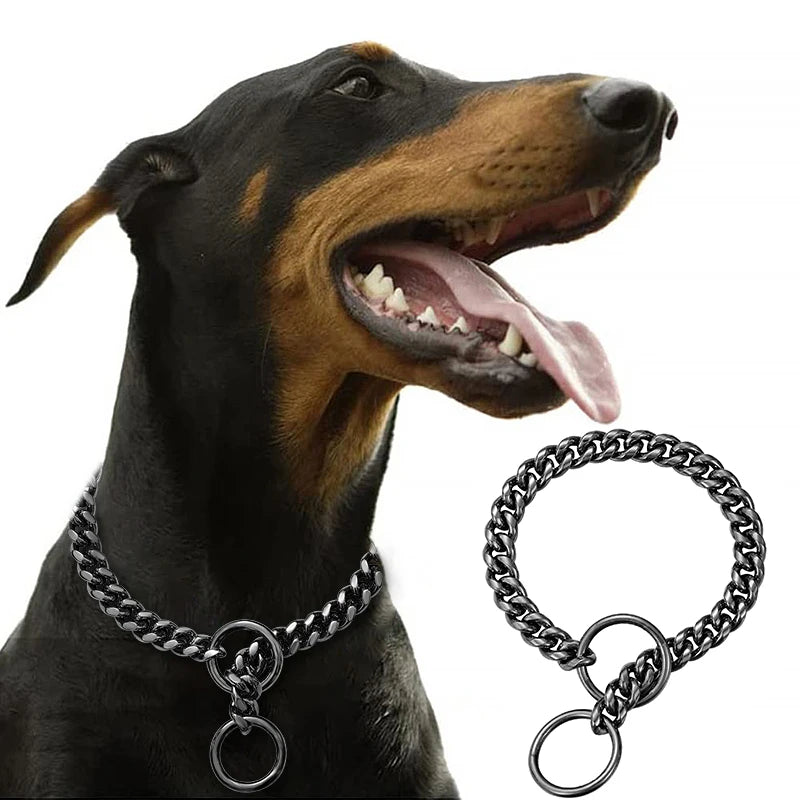 Stainless Steel Chain Collar For Dogs Cuban Link Durable