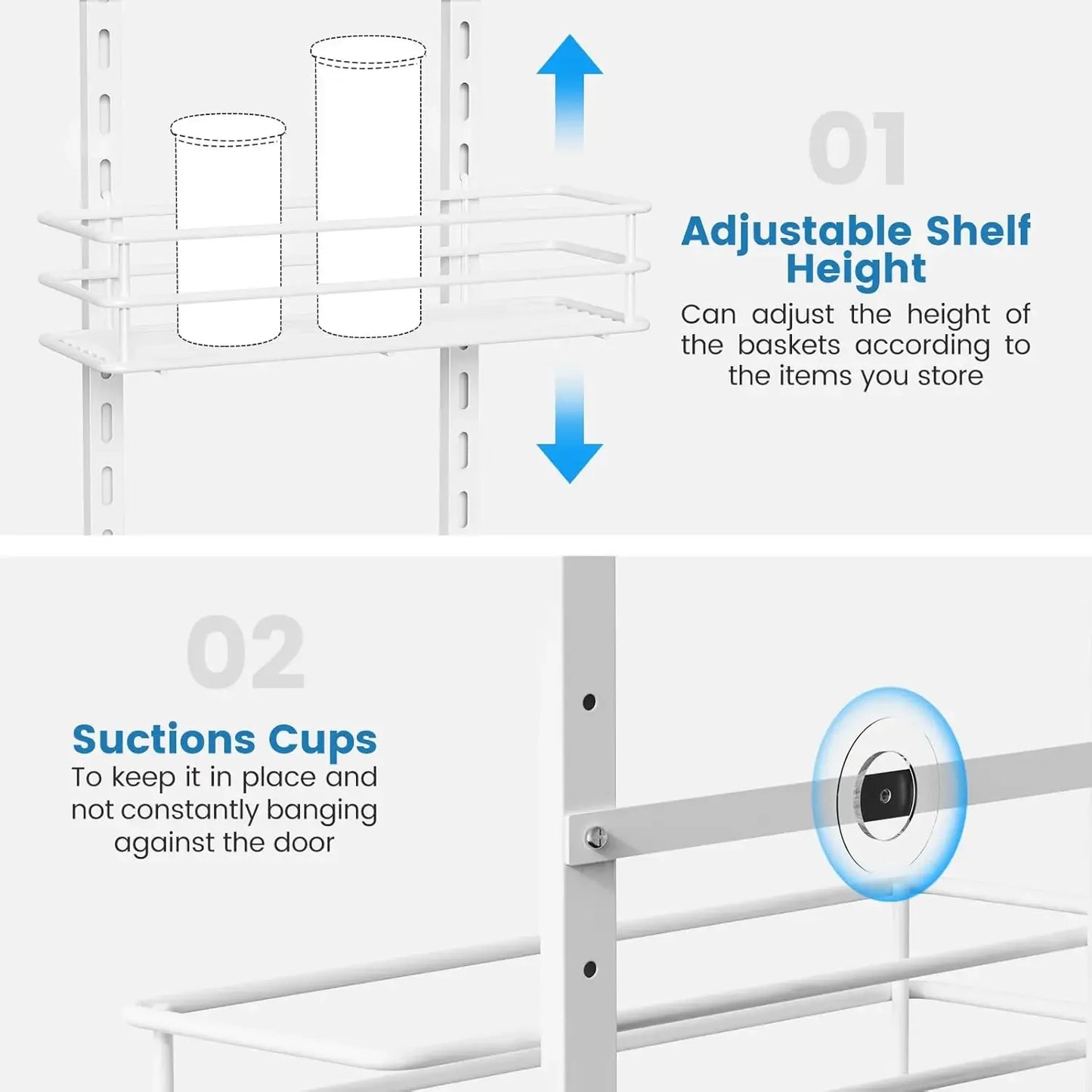 XMSJ 8-Tier Over The Door Pantry Organizer For Kitchen Cabinets