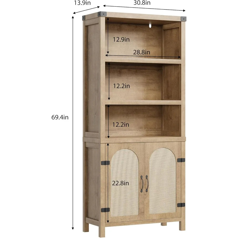 RBXCHignconcerned Tall Bookshelf Storage 5 Tier Cabinet