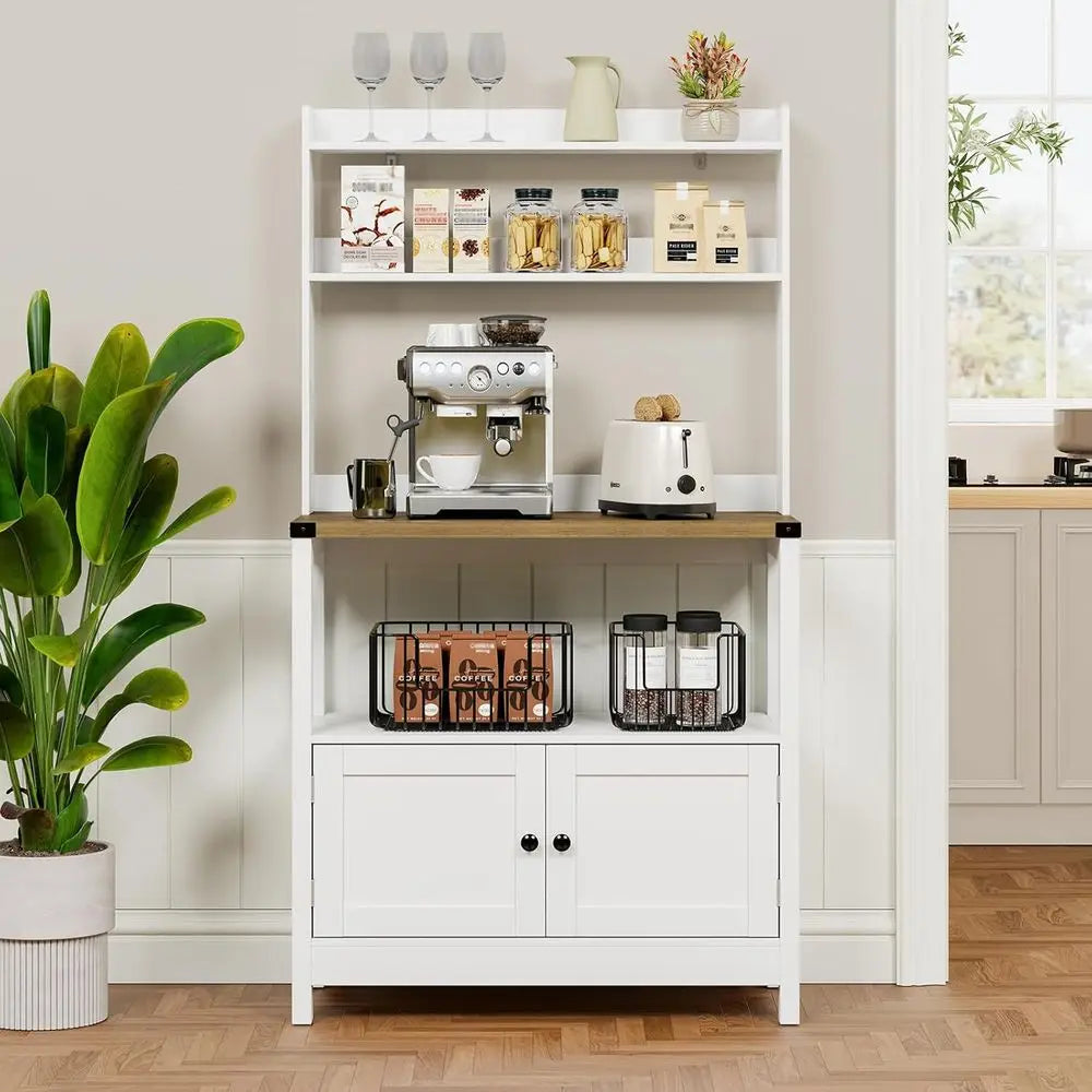 OLOEY Stand Bakers Rack Cabinet Freestanding 5-Tier Kitchen Shelves