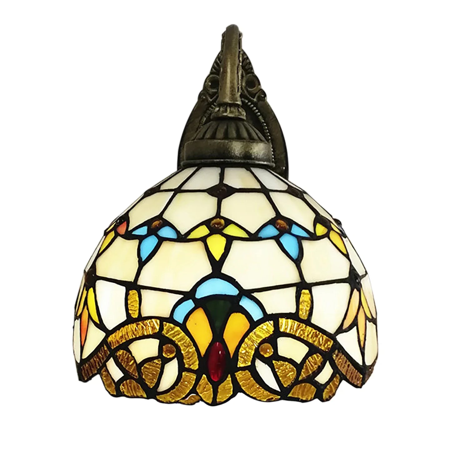 Tiffany Style Glass Wall Lamp for Bedroom and Living Room