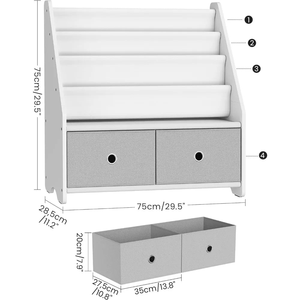 Hign Concerned Bookshelf And Toy Storage 4 Tier Bookcase