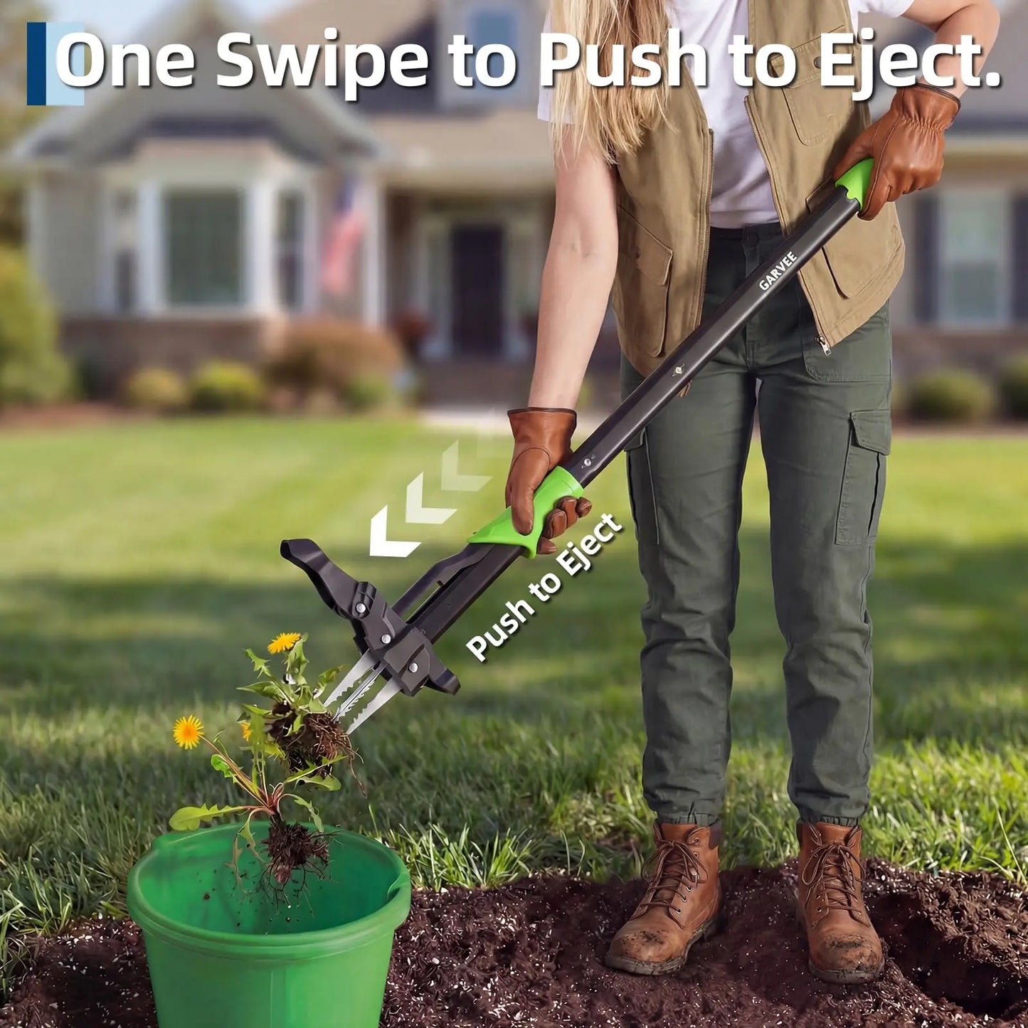 HiMISS Stand Up Weed Puller With Long Handle 4Claw