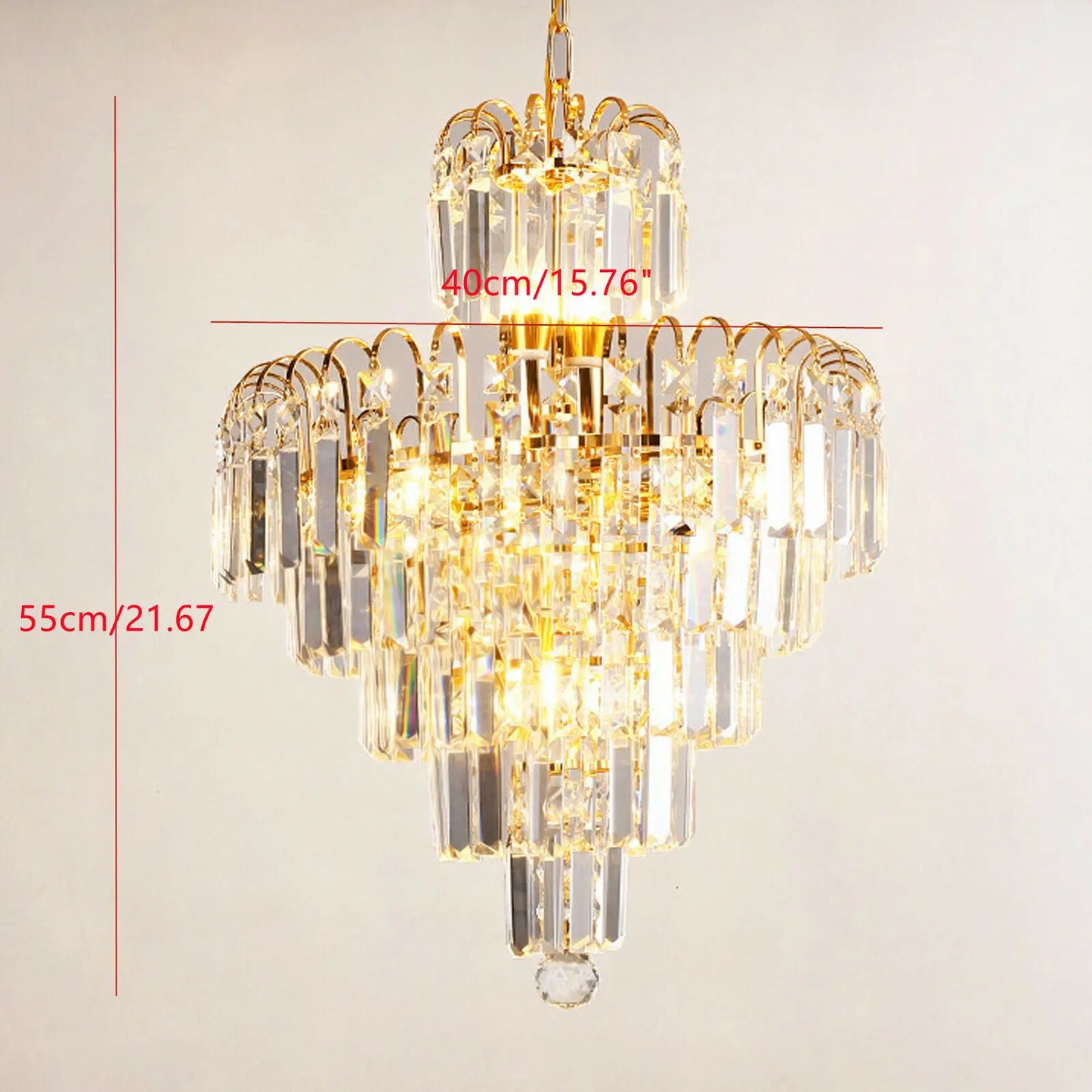 Bymaocar Crystal Chandelier Modern Pendant Light E14 Base